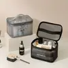 Bolsa de aseo de malla de nailon de gran capacidad, organizador de viaje, bolsa de cosméticos portátil, bolso multifuncional
