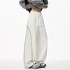 Pantalones Deportivos Casuales de Raya Americana Marca de Moda de Calle Pantalones de Pierna Ancha con Caída Cleanfit Pierna Recta Suelta Pantalones Deportivos