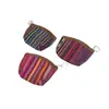 Nuevo Monedero de Estilo Étnico, Bolsa para Monedas y Llaves, Cartera Pequeña de Lona con Cremallera y Anillo de Rayas de Colores, Bolsa Cuadrada Pequeña para Mujer
