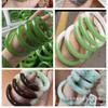 Pulsera redonda de hielo al por mayor material exterior pulsera de jade Hetian de alta imitación pulsera verde manzana suministro en vivo