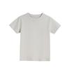 Camiseta Pesada para Niños, Algodón Peinado, Color Sólido, Manga Corta, Tallas Medianas y Grandes para Niños, Que Absorbe la Humedad, Cuello Redondo