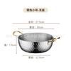 Olla Ramen Martillo de Acero Inoxidable Celebridad de Internet Olla Dorada para Fideos Olla para Cocinar Fideos Olla de Conjunto Estilo Coreano para Exportación Olla de Regalo