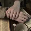 Colección de Anillos Abiertos Dorados con Circonita Brillante Vintage Moda Literaria Retro Estilo de Lujo Accesible Joyería de Mano de Gama Alta