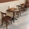 Mesas y Sillas para Cafetería Estilo Mid-Century Transfronterizas Madera Maciza Estilo Retro Americano Mesas y Sillas para Restaurante de Té Postres Té de la Tarde Restaurante Occidental