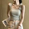 H351 algodão curto Camisole mulheres verão nova emulsão de tampa interna I-shaped mangas top de desgaste exterior
