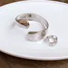 Pulsera de Anillo Abierto Ovalado Brillante Irregular Transfronteriza Pulsera Retro de Alta Gama Pulsera Versátil de Moda para el Trabajo