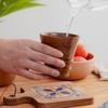 Oficina Creativa Taza de Madera Simple Taza de Té Aislante Térmico Taza de Leche Anti-quemaduras Tubo Inclinado Taza de Madera Grabado de LOGOTIPO