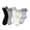 Calcetines de Media Pantorrilla con Lazo en el Talón para Mujer, Delgados para Primavera y Verano, Patrón Oscuro de Cachorro, Estilo Coreano, Estilo Ins, Calcetines de Felpa con Encaje de Doble Capa