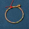 Pulseira de Corda Colorida Fina Tecida para Joias Masculinas e Femininas para Uso Próprio Pingente de Ouro Jade Ágata Corda de Mão Vermelha