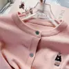 Cárdigan Suéter Bordado de Oso para Mujer Otoño e Invierno 2024 Nuevo Chaqueta Corta de Cintura Alta Moda Suéter Básico Pequeño