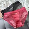 [Rojo Ancola] 880# Ropa Interior Roja Grande de Año Nuevo Malla de Encaje Seda de Hielo Ropa Interior Roja