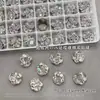 Decoraciones para uñas de zirconia tallada en rosa de ocho lados, deslumbrantes y brillantes, sin base, bolas de diamante prefabricadas, pequeños accesorios para decoración de uñas, al por mayor