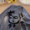 Camiseta de Manga Corta de Algodón Puro con Graffiti Nazha Marca de Tendencia para Hombre Verano 2025 Nueva Camiseta Holgada de Manga Media con Cuello Redondo para Adolescente