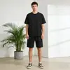 2026 Nuevo Verano Seda de Hielo Secado Rápido Transpirable Ropa de Trabajo Manga Corta Pantalones Cortos Conjunto de Dos Piezas Versátil de Moda para Hombres Artículo Más Vendido