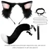Cosplay Tiara de Orelhas de Gato Cauda de Gato Joias Feito à Mão Fofa Menina Gato Orelha de Animal Acessórios de Cabelo Conjunto de Acessórios de Cauda de Animal