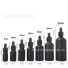 Botella de Aceite Esencial Negro Brillante con Gotero de Goma, Botella de Aceite Esencial de Vidrio con Sello de Tapa de Rosca, Botella de Aceite Esencial Cosmético, Sérum Base, Líquido Esencial