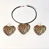 Pendientes de Moda con Estampado de Leopardo Retro con Forma de Corazón Geométricos Europeos y Americanos Transfronterizos Más Vendidos Estilo Vintage de Nicho Pendientes Venta al por Mayor