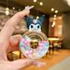 Figurilla Creativa de Acrílico Rellena de Aceite Sanrio Kuromi Adorno de Botella de Deriva Luminosa Accesorios Colgantes Venta al por Mayor