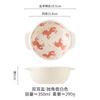 Tazón de cerámica para hornear, binaural, para huevos al vapor, pudín, postre para horno, tazón de avena, tazón creativo de estilo japonés, tazón para hornear con esmalte de color para el hogar