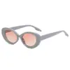 Europa y Estados Unidos transfronterizos nuevos 2302 Gafas de sol de montura ovalada pequeña tendencia de moda Gafas de sol con montura de PC Gafas de sol de celebridad de internet