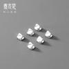 Plata S925 Plata Electrochapada Protectora Precisión Geométrico Torcido Triángulo Espaciador Cuentas Hechas a Mano DIY Material para Pulsera Cuentas Sueltas S1030