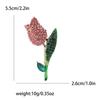 Nova broche de tulipas de liga com strass estilo coreano requintada joia pin de lapela de luxo leve para terno de vestido feminino