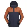 Cortavientos tres en uno de bloques de color, unisex, impermeable, a prueba de viento, cálido, con forro polar, adecuado para actividades al aire libre, senderismo y trabajo