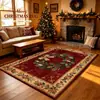 Tapete de Natal transfronteiriço estilo americano, tapete de sala de estar de área grande com cobertura total, tapete de cabeceira de fácil cuidado, tapete decorativo de feriado