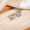 Pendientes de trébol de cuatro hojas con incrustaciones de diamantes para mujer, pendientes vintage de circonita, pendientes de circonita versátiles de lujo ligero con patrón radiante de textura francesa para el día a día