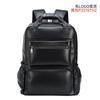Mochila de cuero para hombre de moda, para negocios, para ir al trabajo, mochila de cuero, bolsa para computadora ligera y a la moda, gran capacidad, mochila casual, Negra