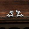 Estilo Japonés y Coreano Elegante Moda Astas Nuevo Acero de Titanio Celebridad de Internet Viento Frío Aretes Personalidad de Mujer Simple Femenino Joyería de Oreja Trendy