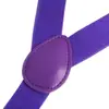 Suspensórios Roxos Britânicos para Homens e Mulheres, Suspensórios Finos Versáteis de 2,5 cm, Suspensórios em Y, Suspensórios Elásticos, Suspensórios