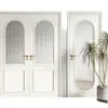 Puerta de baño, puerta de aleación de titanio-magnesio-aluminio, puerta de cristal, puerta francesa retro estilo crema, puerta abatible, puerta de baño, puerta de inodoro