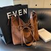 Bolsa Retrô Suede Cor Maillard Feminina Outono Inverno Versátil Bolsa de Ombro para Trabalho e Dia a Dia Crossbody Tote Bolsa Saco