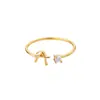 Anel de letra AliExpress 26 letras AZ banhado a ouro 18K anel neutro anel de dedo criativo joias por atacado