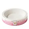 Placa arranhadora para gatos feita de papelão branco, durável e resistente a arranhões, sem soltar fiapos, feita de papelão ondulado de polpa de madeira espessada, adequada para todas as estações, nova tigela arranhadora para gatos