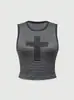 Verano Nuevo Estilo Brillante Sexy Top sin Mangas Oscuro Gótico Y2K Transfronterizo Mayorista Ins Top para Mujer