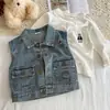 Coletes infantis para meninos e meninas de primavera e outono, agasalhos de bebê estilosos, coletes da moda estilo coreano, celebridade da internet