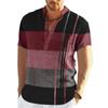 Lino Moda Hombre Patrón de Tortuga Verano Impresión 3D Transpirable Manga Corta Camisa Top Camisa de Verano Cuello