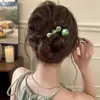 Grampo de cabelo coque estilo coreano 2026, de alta qualidade, adiciona volume, grampo de garra requintado, grampo reto doce retrô, acessório de cabelo de grampo torcido