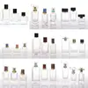 Botellas de perfume transparentes de vidrio al por mayor 30ml 100ml cuadradas para muestras cosméticas dispensadoras botellas vacías botellas con atomizador de niebla fina