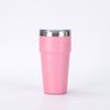 Suministro transfronterizo de termo portátil para coche de acero inoxidable de 16 oz, doble capa, de gran capacidad y al vacío.