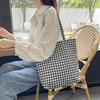 Bolsa de Lona a Cuadros de Gran Capacidad Japonesa Bolsa de Compras Bolsa de Hombro para Estudiante Bolsa Escolar Bolso Tote Vintage Bolso Tote de Moda