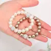 Ventas Directas del Fabricante Transfronterizas Estilo Coreano Modernos Elásticos para el Cabello de Perlas Exquisitos Elásticos para el Cabello de Perlas Completamente Diamantadas Accesorios para el Cabello Perlas de Agua Dulce