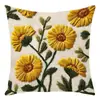 Capa de Almofada Quiltada para Sofá Girassol Primavera Verão Transfronteiriça, Almofada Decorativa Girassol, Nova Almofada de Pelúcia para Sala de Estar