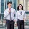 Roupas de trabalho camisa branca de manga curta bordado logotipo empresa profissional masculina e feminina manga comprida ferramental camisa formal verão