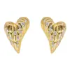 Diseño Nicho 2026 Nuevo Estilo Aretes de Corazón Cobre Chapado en Oro Diamante Incrustado Estilo de Diseño de Personalidad Nicho Aretes para Mujer