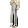 Pantalones deportivos de algodón a rayas Cleanfit para hombre, estilo americano otoñal, pantalones de moda con tres rayas, alargan las piernas, pantalones rectos holgados