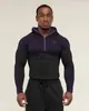 GYMSHARK/ONYX5 Traje de Entrenamiento Ajustado de Manga Larga para Hombre, Fitness Deportivo, Secado Rápido, Transpirable, Elástico, Media Cremallera