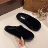 Pantuflas peludas de estampado de leopardo para mujer, nuevas de otoño e invierno 2026, cálidas, forradas de felpa, pantuflas de algodón de suela suave, pantuflas de algodón planas